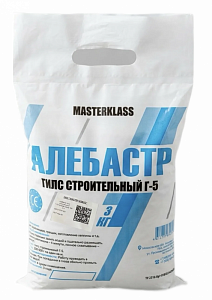 Алебастр Г-5 Гипс строительный 3 кг (упаковка 5 шт)