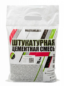 Штукатурная цементная смесь 3 кг ГОСТ 33083-2014
